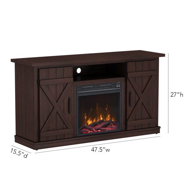 Lorraine TV Stand for TVs up to 55" with Electric Fireplace Included